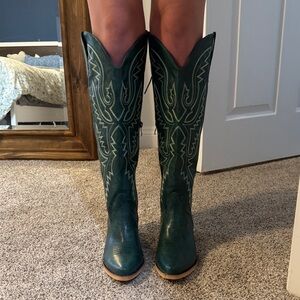 Green Western Cowboy Boots